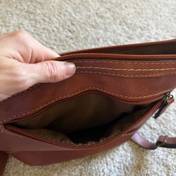 BOC Crossbody Purse Shoulder Bag Brown Vegan Leather Born Concept B.O.C. *FLAW - Picture 9 of 14